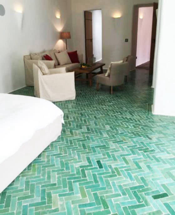 zellige - azulejo pintado a mano en salas y habitaciones